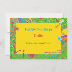 Tarjeta Diseño de pincel de cumpleaños feliz personalizado