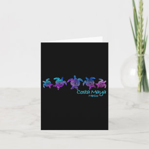 Tarjeta Diseño de playa de Costa Maya _ Regalo de tortuga