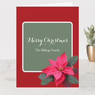 Tarjeta Diseño de poinsettia individual