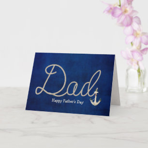 Tarjeta Diseño de rayas con el ancla Día del Padre