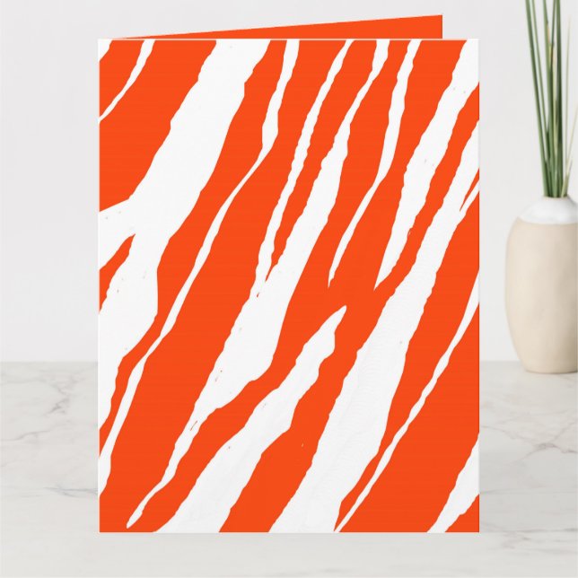 Tarjeta Diseño de rayas de tigre MVB - Naranja y Blanco (Anverso)