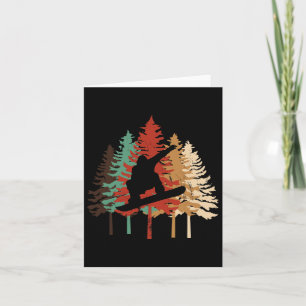 Tarjeta Diseño de regalo de Snowboard Estilo de árbol de p