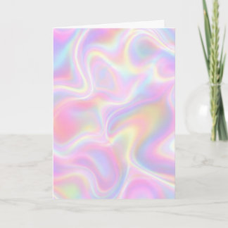 Tarjeta Diseño de remolino holográfico pastel vibrante fem