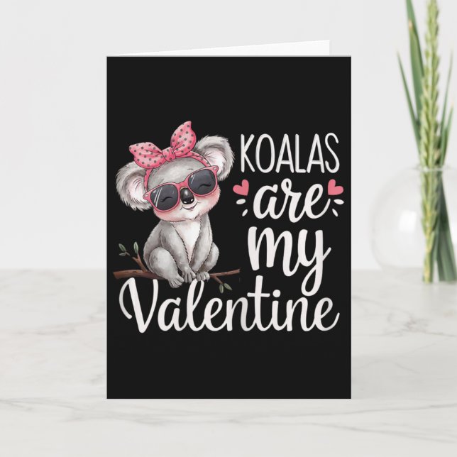 Tarjeta Diseño de San Valentín de Koala Lindo Ositos Koala (Anverso)
