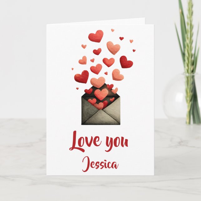 Tarjeta Diseño de Sobre Te Amo San Valentín (Anverso)