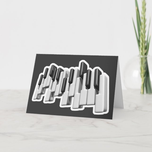 Tarjeta diseño de teclas de teclado piano (Anverso)
