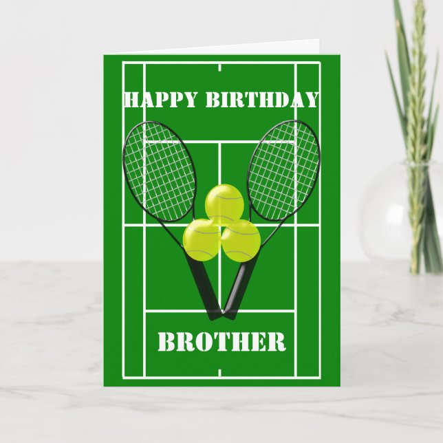Tarjeta Diseño de Tenis Hermano Personalizado Cumpleaños (Anverso)