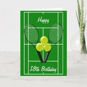 Tarjeta Diseño de Tenis Personalizado 18º cumpleaños