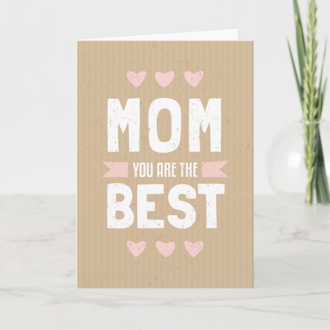 Tarjeta Diseño de texto del Día de la Madre (Anverso)
