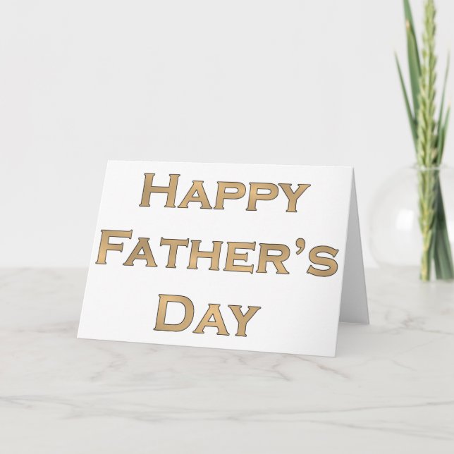 Tarjeta Diseño de texto del Día del Padre Feliz de Oro (Anverso)
