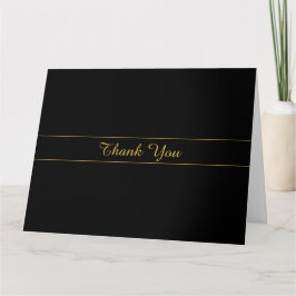 Tarjeta Diseño de texto simple personalizable dorado y neg