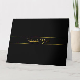 Tarjeta Diseño de texto simple personalizable dorado y neg