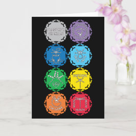 Tarjeta Diseño de textos en blanco de Chakras de librea