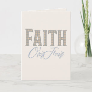 Tarjeta Diseño de tipografía cristiana Fe sobre Miedo