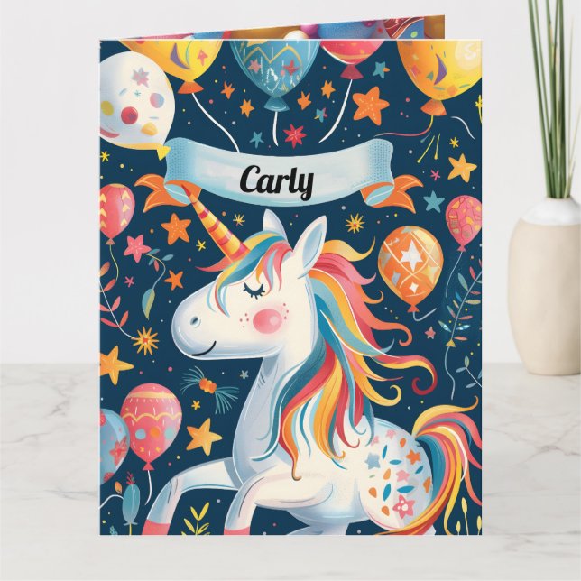 Tarjeta Diseño de unicornio para niños (Anverso)