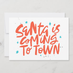 Tarjeta Diseño de Vacaciones de Santa Llega a la Ciudad