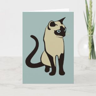 Tarjeta Diseño de vectores Minimalistas para gatos tailand