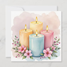 Tarjeta Diseño de vela de acuarela