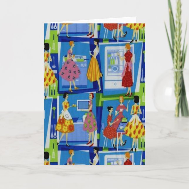 Tarjeta diseño del ama de casa de los años 50 (Anverso)