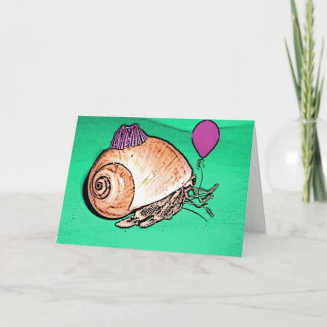 Tarjeta Diseño del cangrejo de ermitaño del fiesta (Anverso)