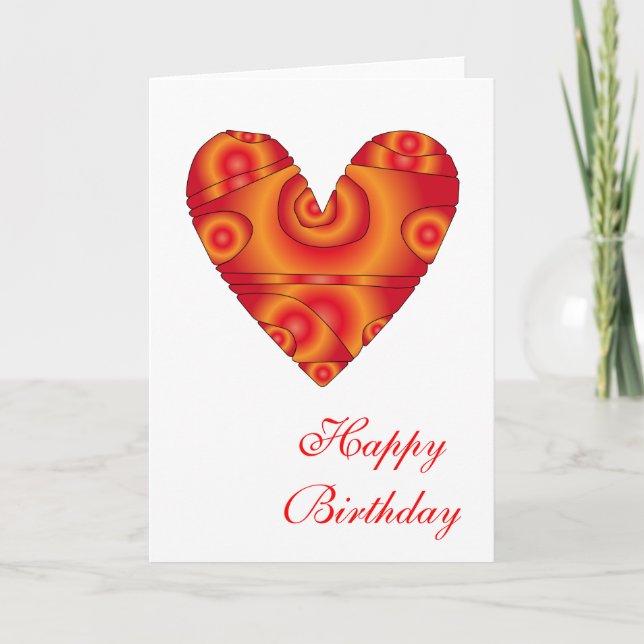 Tarjeta Diseño del corazón "Feliz Cumpleaños" (Anverso)
