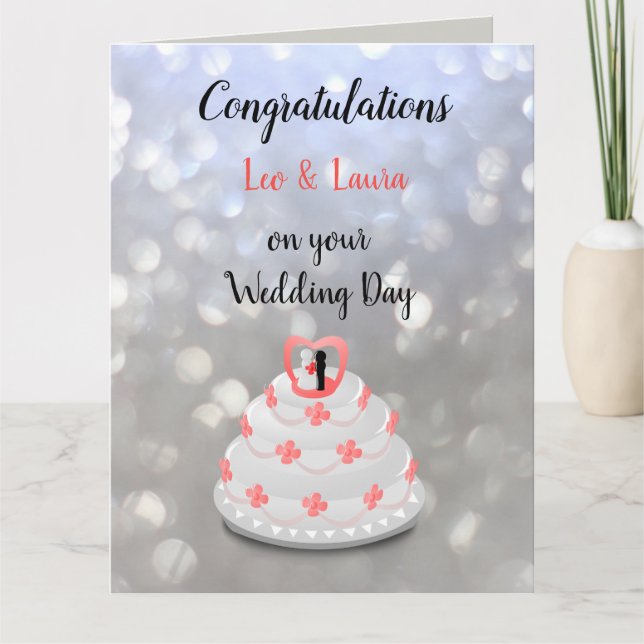 Tarjeta Diseño del Día de la Boda (Anverso)