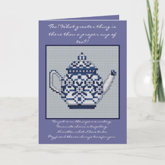Tarjeta Diseño del estilo de la puntada de la cruz del TÉ