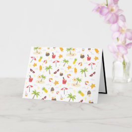 Tarjeta Diseño del patrón de vacaciones en la playa de ver