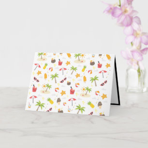 Tarjeta Diseño del patrón de vacaciones en la playa de ver