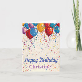 Tarjeta Diseño del Personalizable de los globos de cumplea