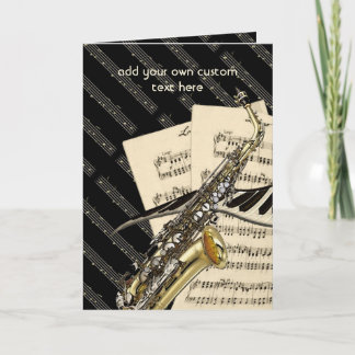 Tarjeta Diseño del saxofón y de la música del piano