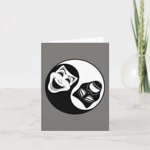 Tarjeta Diseño del teatro Yin Yang - Máscaras de comedia y