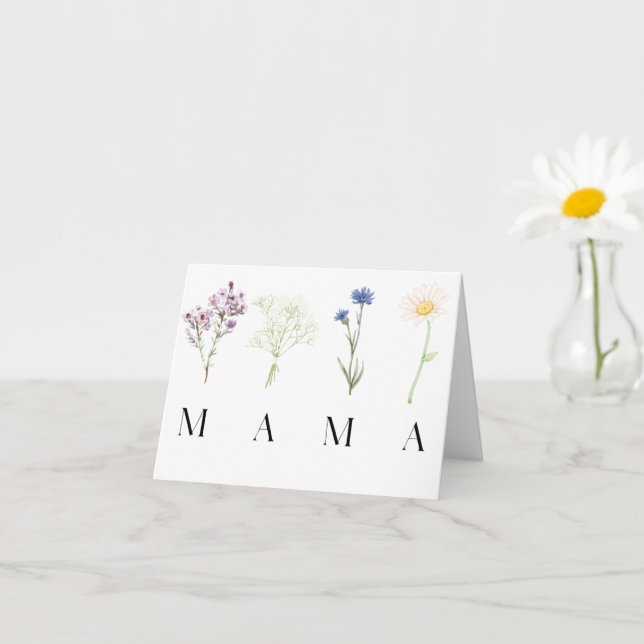 Tarjeta Diseño delicado de mamá botánica para el Día de la (Planta pequeña)