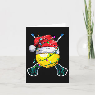Tarjeta Diseño deportivo Santa - Navidades Lacrosse Player