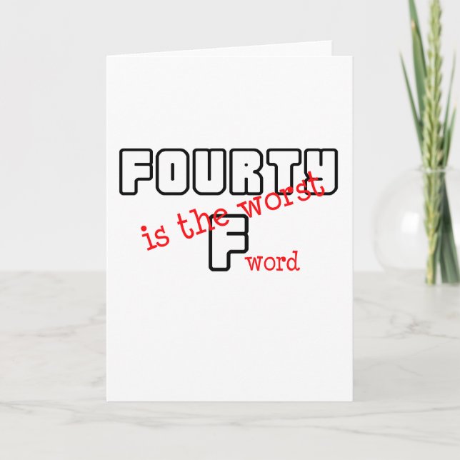 Tarjeta Diseño divertido, "40 Años" (Anverso)