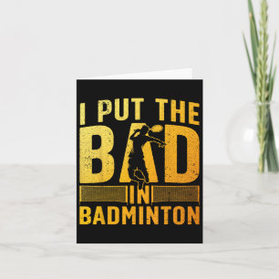 Tarjeta Diseño Divertido de Bádminton para Hombres Mujeres