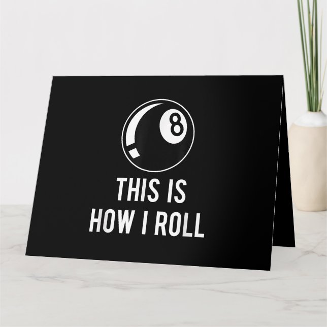 Tarjeta Diseño Divertido de Billar para Jugadores de Pool  (Anverso)