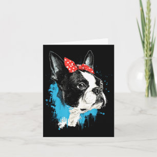Tarjeta Diseño divertido de Boston terrier para amantes de