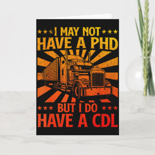 Tarjeta Diseño divertido de camionero con Cdl para hombres