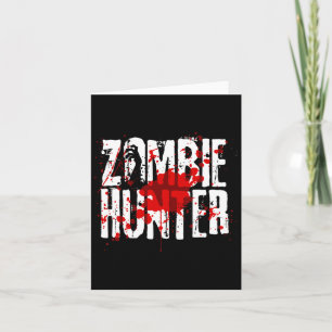 Tarjeta Diseño Divertido de Cazador de Zombies para Niños 