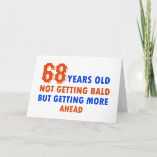 Tarjeta diseño divertido de cumpleaños de 68 años