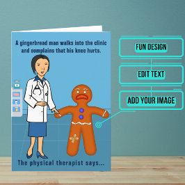 Tarjeta Diseño divertido de cumpleaños para terapeutas fís