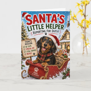 Tarjeta Diseño divertido de Dachshund para Navidad – El pe