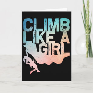 Tarjeta Diseño Divertido de Escalada en Roca para Chicas M