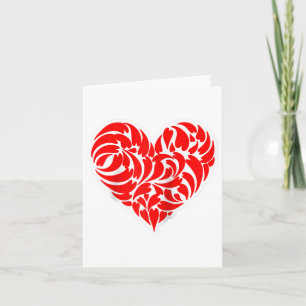 Tarjeta Diseño divertido de estilo de tatuaje tribal rojo 