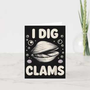 Tarjeta Diseño divertido de excavación de clam para hombre