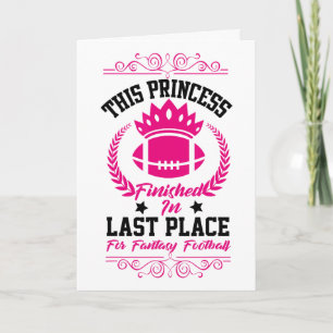 Tarjeta Diseño divertido de fiesta de princesa de fútbol d