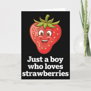 Tarjeta Diseño divertido de fresa para niños y hombres de