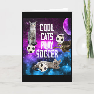 Tarjeta Diseño Divertido de Fútbol Diciendo Gatos 