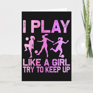Tarjeta Diseño divertido de fútbol para chicas mujeres ama